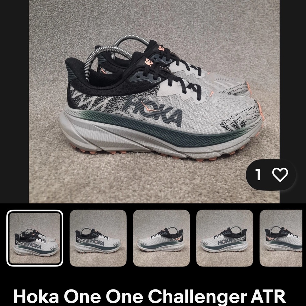 Hoka Black and Gray Trail Sneakers with Cushioned Midsole